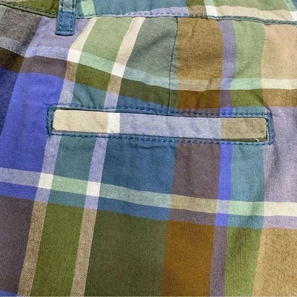 Merona Shorts Blue & Green Plaid Chino Size 6 - Picture 13 of 16